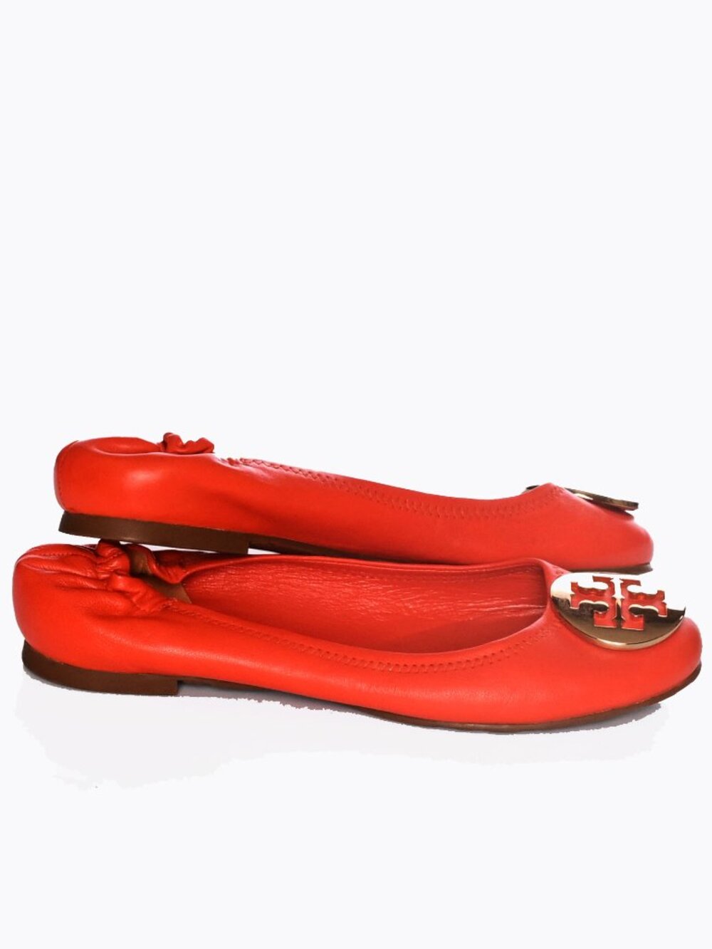 TORY BURCH Vibrant Orange Leather Minnie Ballet Flats Size 7 -Same Day Shipping* - Picture 7 of 10